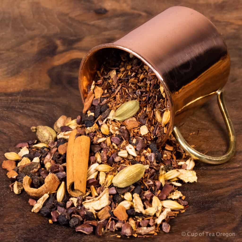 Aztec Chai loose tea in cup