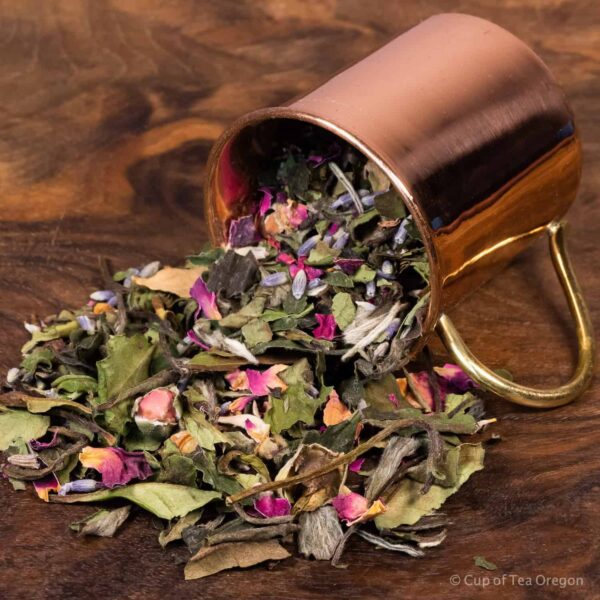 Lavender Rose loose tea in cup