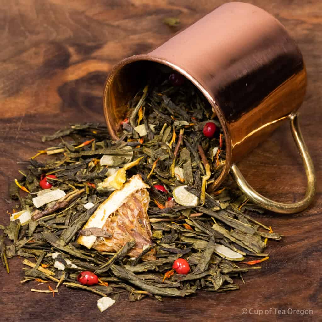 Winter Pine loose tea in cup