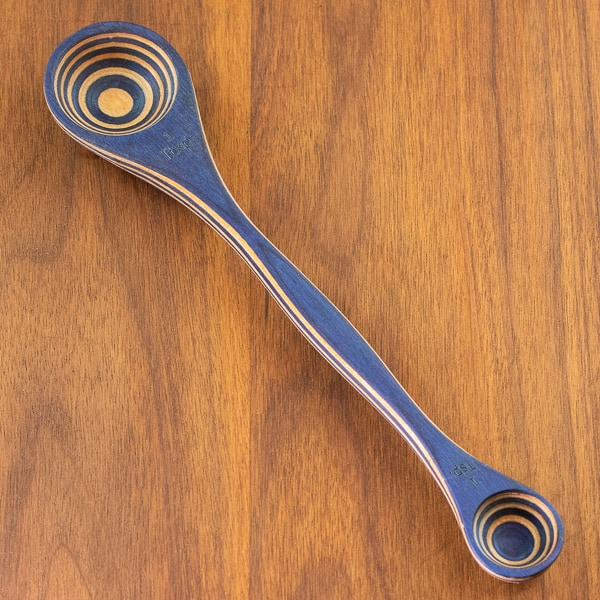 1 tablespoon and 1 teaspoon double spoon blue color