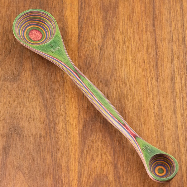 1 tablespoon and 1 teaspoon double spoon rainbow color