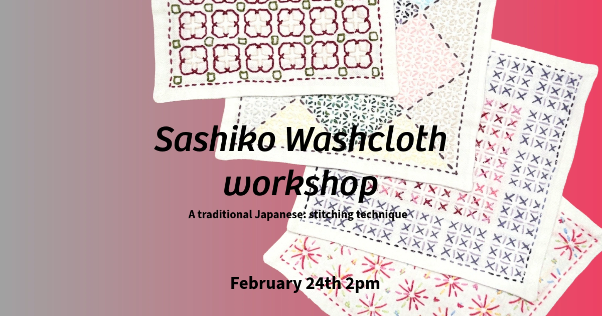 Sashiko Washcloth Workshop